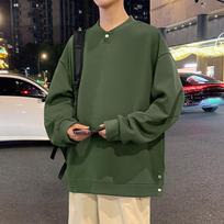 Sweater Men's Spring Teen Crew Neck Jacket American Heavy Design Sense with Long Sleeves M gray