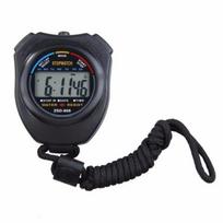 Skaitmeninis rankinis LCD chronografas Sportinis chronometras chronometras black