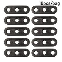 Juodas 3 skylučių tentas vigvamas reguliuojamas vėjo virvių sagtis įtempiklis fiksatorius priveržimo kabliukas virvės tvirtinimo elementas 10pcs black