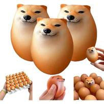 „Shibako Squishy Egg“, „Shibako Dog Egg“ žaislai, „Dog Egg“ žaislai, mažinantys stresą, lėtai kylantys „Squishy Fidget“ jutimo žaislai 3PCS