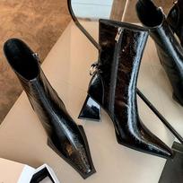 Chelsea Boots High Heels Shoes Women Goth Designer Ankle Chunky  Winter Zipper New Fashion Pumps Boots Mujer Zapatos Botas 37
