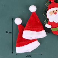 2vnt lėlių namelis Miniatiūrinis Kalėdų Senelio skrybėlė Lėlė Red Hat Kalėdų namų dekoras 5*8cm red