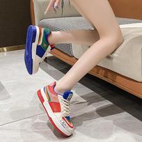 fashion Hot Sales Mandarin Duck Shoes Burst Rainbow 2024 Autumn New Fashion Network Red Casual Women's Shoes Sneakers Women 35 mėlyna