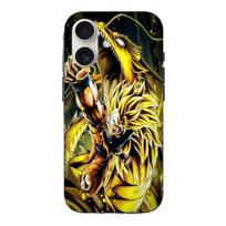 Case for iPhone 16 Son Goku Super Saiyan SSJ3 Dragon Fist Attack juoda