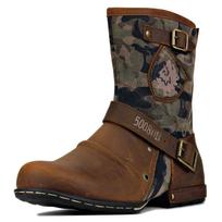 Fashion New Western Cowboy Boots Men Shoes Side Zipper Men's Ankle Boots Autumn Winter Shoes Outdoors Anti Slip Male Booties Plus Size 39 black