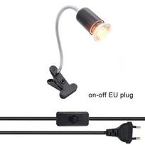 Juodai baltas kištukinis roplių šilumos lempa Reguliuojama žąsies kaklelio akvariumo bako šildymo lempos, skirtos vėžlio driežo gyvatės terariumui 220V 50W bulb white