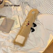 76cm/56cm Long Hot Water Bottles Bag Cute Cartoon Removable Cover Extra Long Rubber Hot Water Bottle Waist Hand Foot Warmer beige