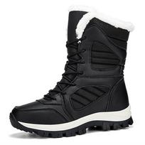 Women's Winter Warm Snow Boots Anti-Slip Faux Fur Lined Mid-Calf Ankle Booties Waterproof Outdoor Comfortable Lace-Up Walking Hiking Shoes for Women 35