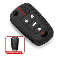 Silikoninis automobilio rakto dėklas apsauginis dangtelis Chevrolet Cruze Impala Camaro Garna Equinox Volt Yakista AVEO Impala GMC Terrain juoda