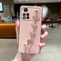 Prabangi Meilės Širdies Dengimo Apyrankės Grandinėlės Dėklas Xiaomi Mi Poco X4 M4 X3 Pro 4G 5G Apyrankės Viršelis Xiomi Poco X 3 Nfc M3 poco x3 nfc beige