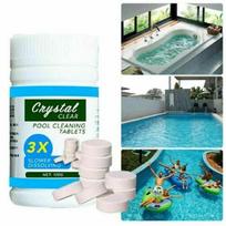 Trendy Unisex Beauty Pool Cleaning Tablet Hot Dispenser 100 Tablets Tub Chemical Floating Chlorine Promotional Only Tablets blue