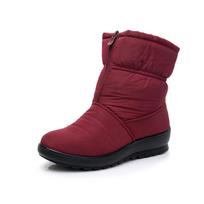 Fashion Winter New Women Platform Boots Non-slip Tarpaulin Mother Ankle Boots Plus Velvet Thick Cotton Shoes Warm Snow Boots 5 raudona