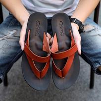 Fashion Men Flip Flops Big Size 47 Summer Men Shoes Italian Flats Casual Non-slip Beach Sandals Leather Flip Flop Slippers Flats Sandals 39 ruda