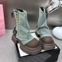Madingi moteriški žemi batai, ankle boots, kaubojiški Chelsea batai, žiemos mados platforminiai, gladiatorių, gothic batai, 2024 m. nauji, stambūs, motociklininkų batai, moteriški batai 35 šviesiai mėlyna spalva