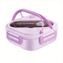 Easy-Clean  Leak-Proof Bento Lunch Box With 3 Compartments, Spoon & Fork - Perfect For School, Office, Camping & Picnics white