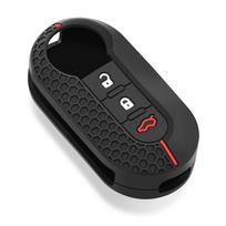 Silikoninis nuotolinio valdymo raktų dėklas, skirtas Fiat Palio 500 Panda Punto Dot Attractive Lancia Musa Grande 500L Ducato raktų pakabuko automobilio raktų dangtelis juoda