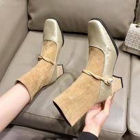 Madingi moteriški aukštakulniai Aukštakulniai Ankle Boots Suede Desigenr Nauji batai Moteris 2024 Tendencija Elegantiški bateliai Žieminiai batai Šventinė suknelė Mada Mujer Botas 40 juoda