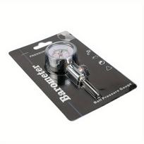 1 Didelio tikslumo rodyklinis kamuolio barometras - Matuokite futbolo, krepšinio, tinklinio kamuolių slėgį - Patvari metalinė konstrukcija, tikslus matavimas ball pressure gauge-1pc balta