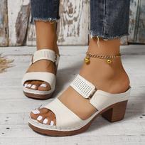 Fashion Women's Summer Flip Flops Comfort Platform Slippers Chunky High Heels Women's Sandals Slip-On Roman Slides Black Ladies Shoes 37 juoda