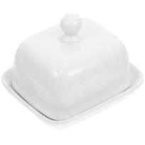 Ceramic Butter Box Brioche Buns Tray with Lid Plate Large Dish French Cracker Cream Cheese Kitchen Crisper 9.50X8.00X7.50CM balta