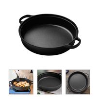„Wok“ keptuvė, japoniško stiliaus karštas puodas, namų ruošos reikmenys, lauko pikniko reikmenys, geležinė keptuvė, keptuvė 27.00X22.00X4.00CM juoda