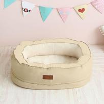 Dog House Pet House Detachable Oval Pet Bed Dog Bed Winter Warm Dog Mat Pet Mat Cat House M 70cm*50cm*20cm beige