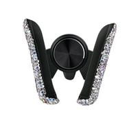 Bling Crystal automobilio telefono laikiklis Universalus oro ventiliacijos angos laikiklis, skirtas telefonui automobiliniame mobiliojo telefono stovo laikiklis Išmanusis telefonas balta