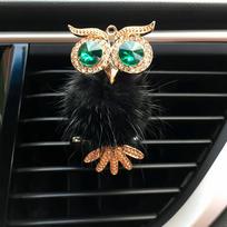 Deimantinis kailis pelėda automobilio oro gaiviklis Auto Outlet kvepalų klipas kvapas automobilių difuzorius Bling automobilių priedai interjero dekoro dovanos juoda
