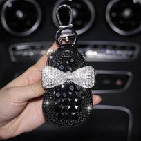 Blizgantis deimantinis krištolas automobilio rakto dangtelis dėklas apvalkalas apsauga odiniai automobilio aksesuarai moterims MAZDA Benz Bmw F30 gray