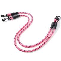 Pet Traction Rope Walking Training Dogs Lead Stuff Pet Supplies Pet Leash Lead Double Dog Leash rožinė