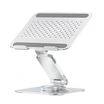 360° Rotatable Laptop Stand Adjustable Aluminum Laptop Stand with 360-degree Rotation Multifunctional Notebook for Tablet white