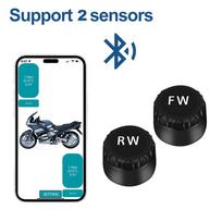 Smart TPMS Motorcycle Tire Pressure Monitor System Auto Security Alarm System Pressure for lOS Android with 2 External Sensors 2-sensors