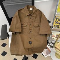 Retro Shirt Men'S Summer Outfit Hong Kong Style Student Loose And Niche Design Fun New Men'S Top For Outdoor Wear M