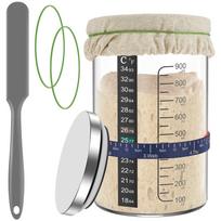 1/2/3 rinkinys 900 ml raugo fermentacijos indas su metaliniu dangteliu. 1Set beige