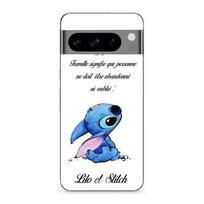 Coque - MANIACASE - Google Pixel 8a Pro - Souple - Noir - Motif stitch-lilo-famille-blanc juoda