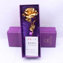 Exquisite set 24K Gold Foil lovers Rose Flower Valentine's Day Simulation Decorative Bouque Weddings Gifts  Unique Gold blue