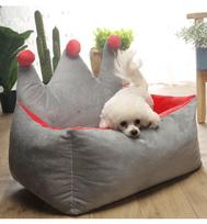 Bed for Dog Cat Pet Plush Kennel Medium Small Dog Sofa Bed Cushion Pet Calming Dog Bed House Pet Supplies Accessories S  48X38X30CM gray
