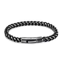 Vyriška apyrankė stora grandinėlė retro punk stiliaus nerūdijančio plieno individualūs riešo papuošalai 19cm black