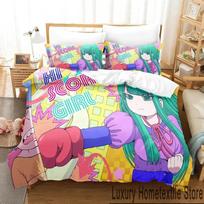 Hi Score Girl Anime Bedding Set Duvet Cover Bed Set Quilt Cover Pillowcase Comforter king Queen Size Boys Adult Bedding Set 70x133cm 2pcs black