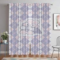 Checkerboard Blackout Curtain for Room 2 Panel Anti-mosquito Curtains Home Interior Curtains Halloween Decoration Shades Living W60xH90cmx2pcs-CL