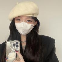 Woolen Solid  Beret Women Retro Literary Temperament Painter Hat Winter Warm Girls Casual Cap