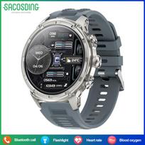 SACOSDING Military Grade 710mAh Large Battery Smart Watch Men 1.85 Inch Sport Modes flashlight Bluetooth Call Health Monitoring Smartwatch
