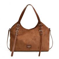 Suede Tote Bags Women Large capacity Casual Versatile Letter Shoulder Bags Autumn Winter Vintage Simple Shopping Handbags (30cm<Max Length<50cm) black