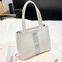 PU Tote Bag Luxury Design Large Capacity Woven Pattern Shoulder Bag Cross Body Bag black