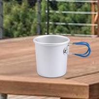 Aluminum Alloy Camping Mug with Handle for Outdoor Use Blue Handle white