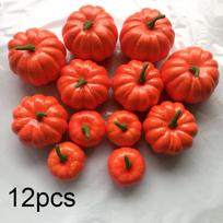 12pcs(3 size) Halloween Thanksgiving Decoration Fake Pumpkin Artificial White Pumpkin for Home Party Table Decor Photography