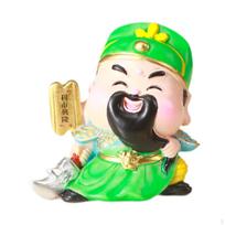 Cartoon God of , Feng Shui Statue, Year Gift, Mini Chinese Sculpture, Table Decoration for Car, geltona