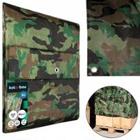 Outdoor Protection Tarp - Polyethylene - 3 x 5 m - Camouflage - 80 g/m² - UV Resistant Tarp Trailer Tarp KOTARBAU kamufliažas