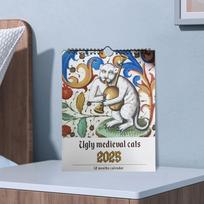 Stalinis kalendorius 2025,12 Mėnesio sieninio kalendoriaus raštai, lengva pakabinti One Size