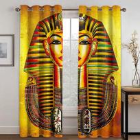 Egipto užuolaidos svetainei, miegamajam, Egiptas, hieroglifai, senovinės logografinės detalės ir abėcėlės elementai, langų užuolaidos, namai 100W160H(CM)40x63in&Hook